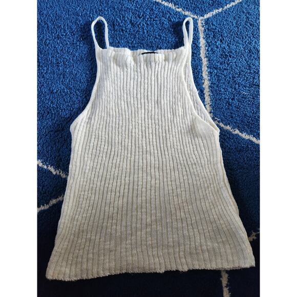 Women's Basic White Stretchy Tank Top M - Picture 1 of 6